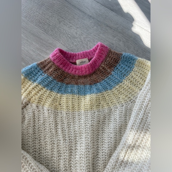 Aritzia Wilfred Giselle Butter Yellow Saba Mohair Alpaca Blend Sweater - Picture 8 of 15